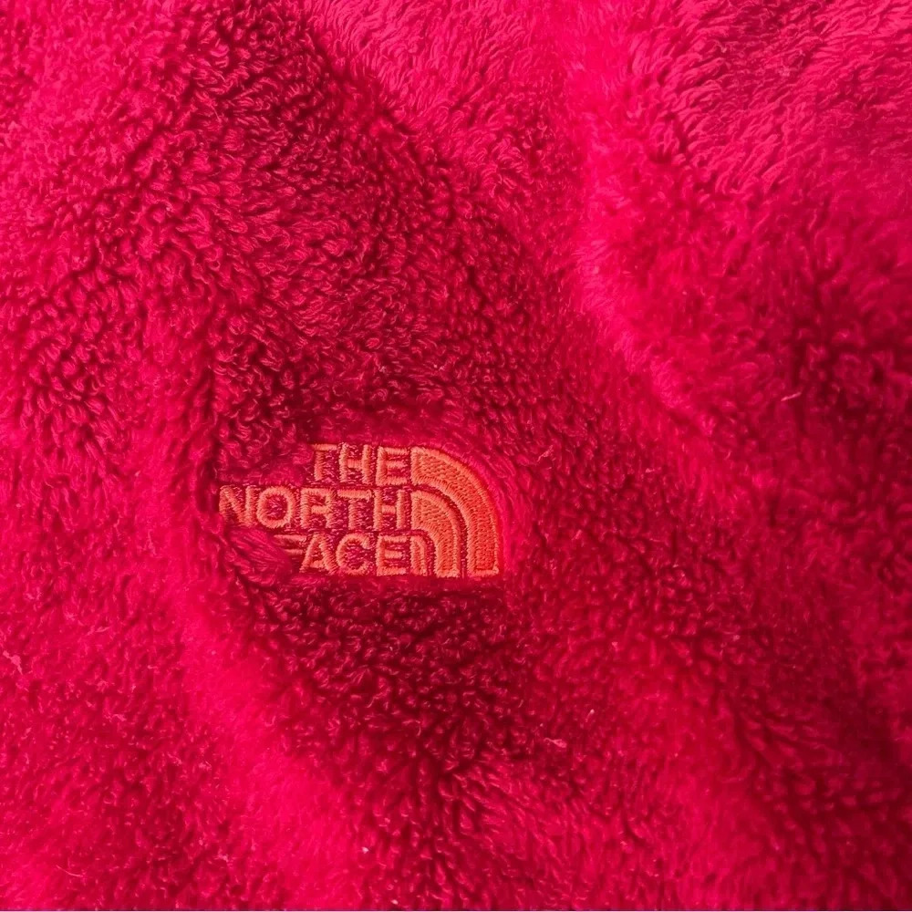 The North Face Jacket Women’s Large Pink Fuzzy Fleece Sweater Logo Osito Coat - Picture 9 of 9